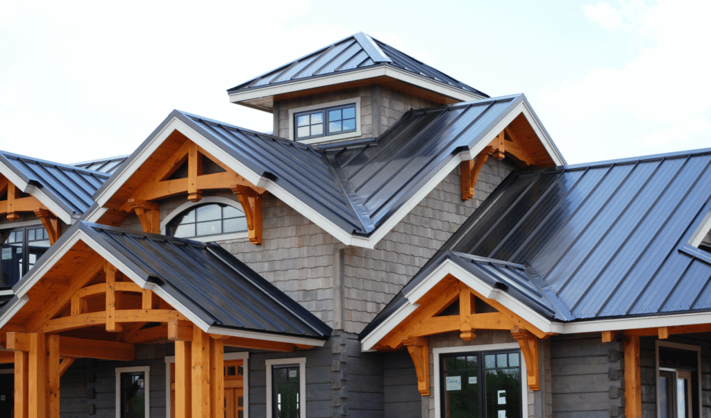 Comparison of metal roofing styles on Greater Atlanta residential properties showing aesthetic options
